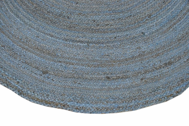 New 100% Natural Fiber 5 Feet Round Jute Rug, hand braided blue reversible rug | JR001 - The Rug Decor