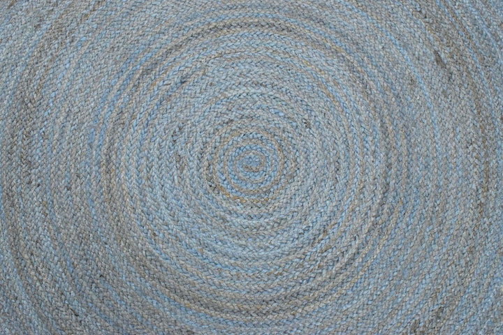New 100% Natural Fiber 5 Feet Round Jute Rug, hand braided blue reversible rug | JR001 - The Rug Decor