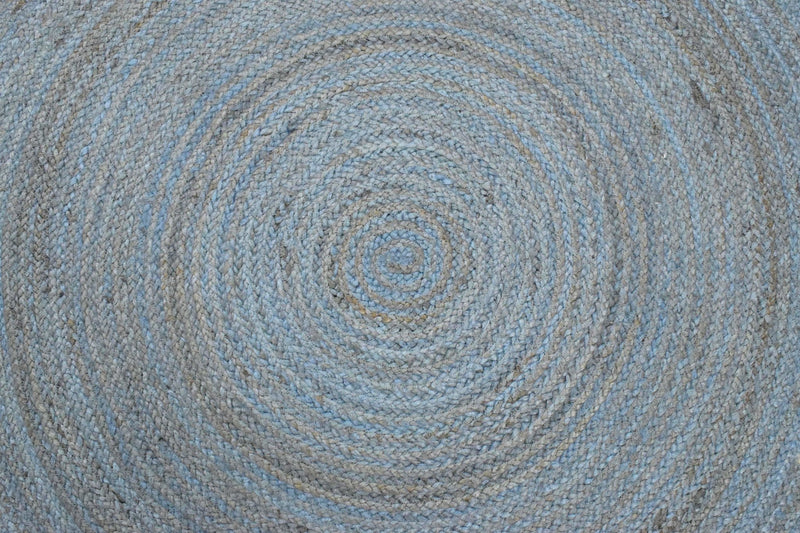 New 100% Natural Fiber 5 Feet Round Jute Rug, hand braided blue reversible rug | JR001 - The Rug Decor