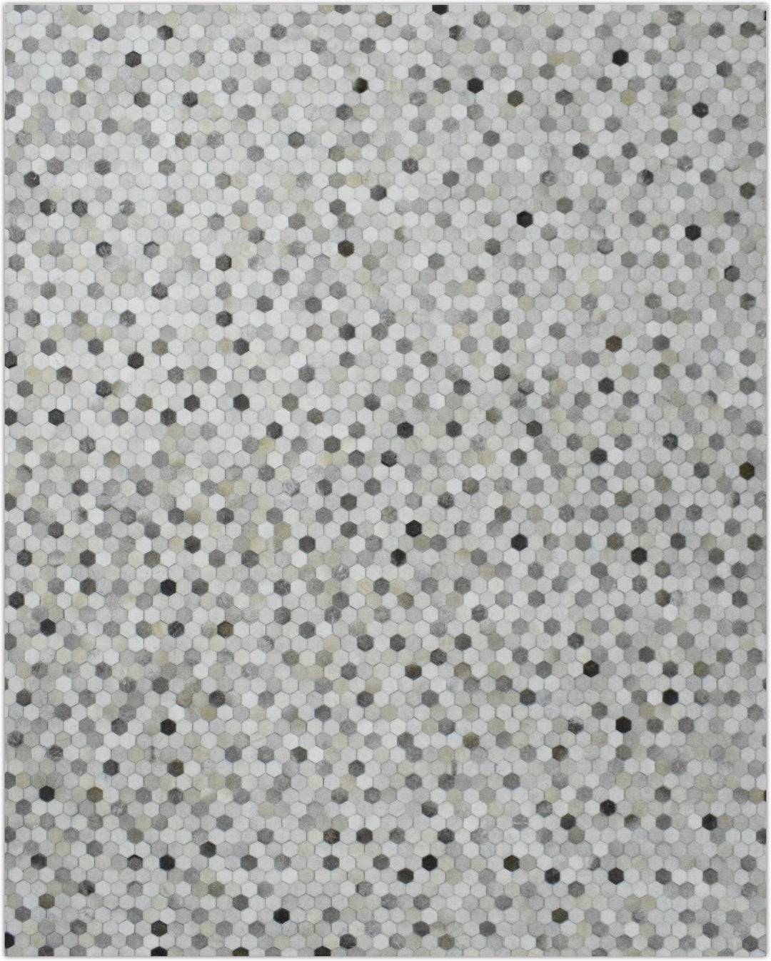 New Hair on Leather Handmade Ivory and Silver Area Rug, Hand Stitched Genuine Cowhide leather rug | LR1 - The Rug Decor