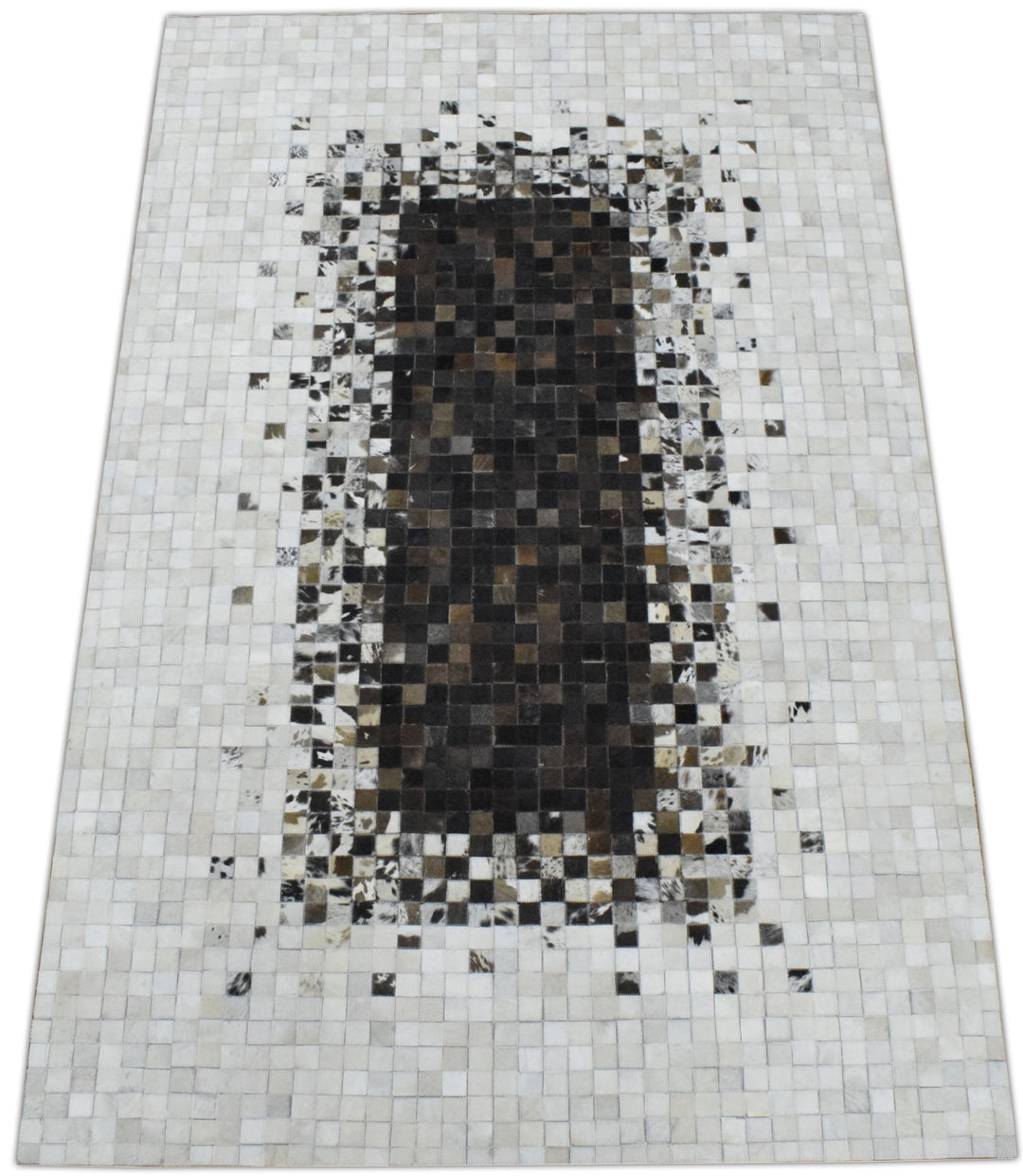 New Hairon 5x8 Leather Handmade Brown and Ivory Area Rug, Hand Stitched Genuine Luxury Leather Rug | LR8 - The Rug Decor