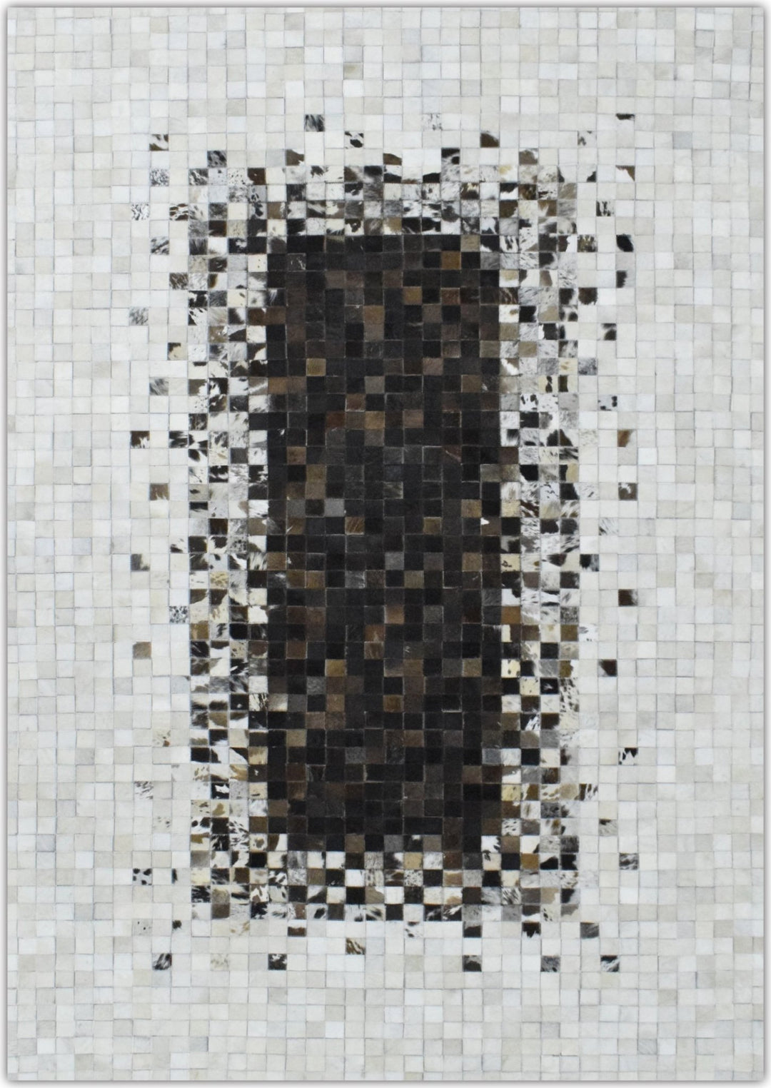 New Hairon 5x8 Leather Handmade Brown and Ivory Area Rug, Hand Stitched Genuine Luxury Leather Rug | LR8 - The Rug Decor