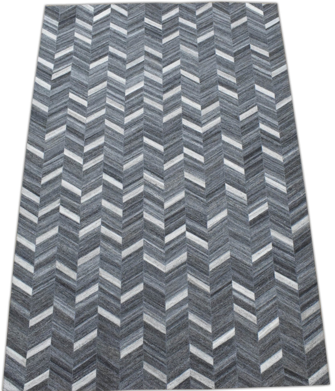 New Hairon 5x8 Leather Handmade Gray and Silver Area Rug, Hand Stitched Genuine Luxury Leather Rug | LR9 - The Rug Decor
