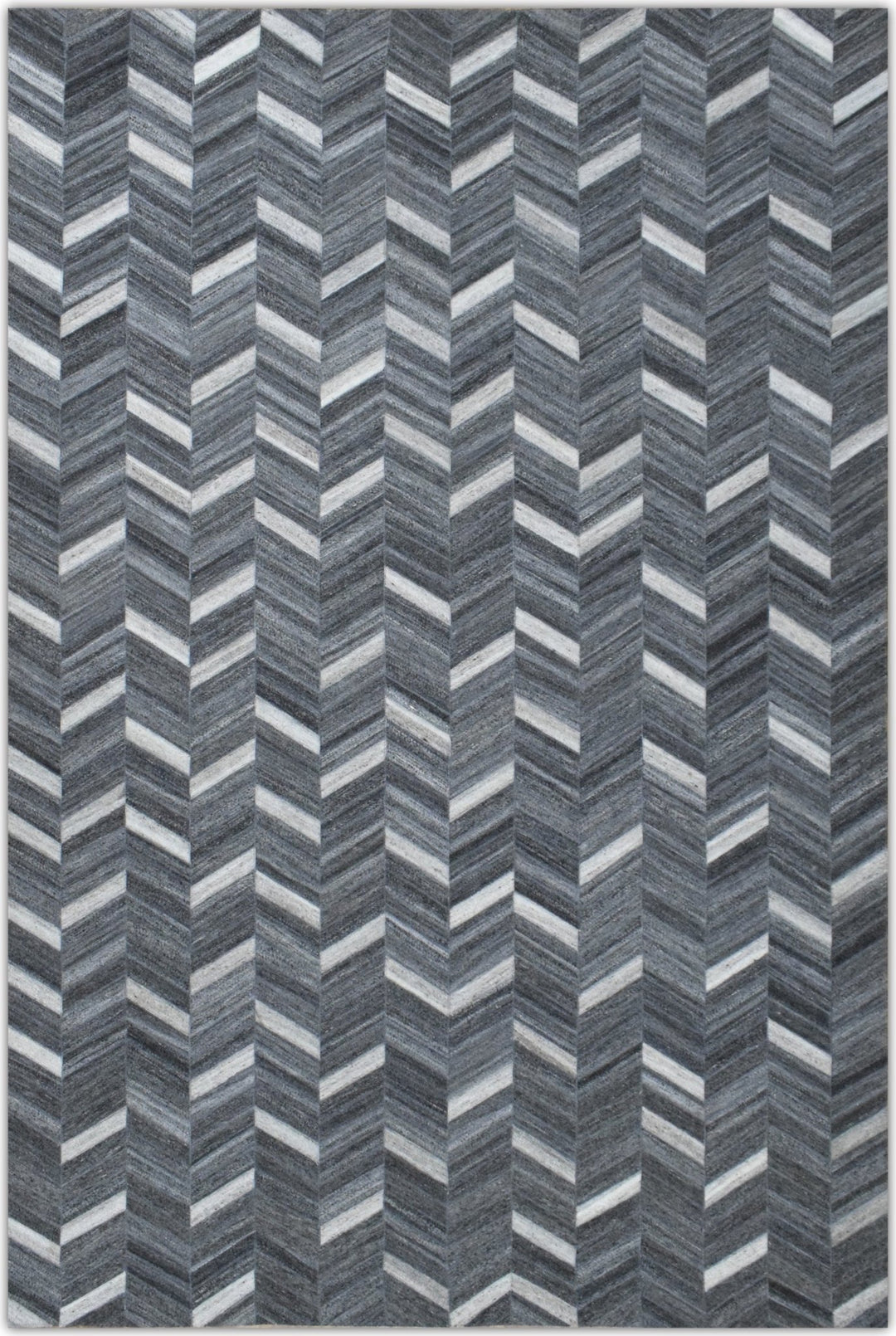 New Hairon 5x8 Leather Handmade Gray and Silver Area Rug, Hand Stitched Genuine Luxury Leather Rug | LR9 - The Rug Decor