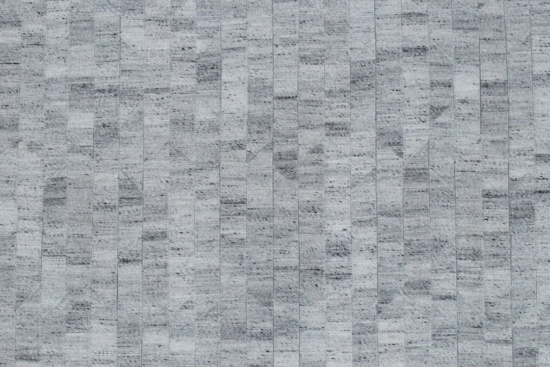 New Hairon 5x8 Leather Stripe Design Handmade Gray and Silver Area Rug, Hand Stitched Genuine Leather Rug | LR13 - The Rug Decor