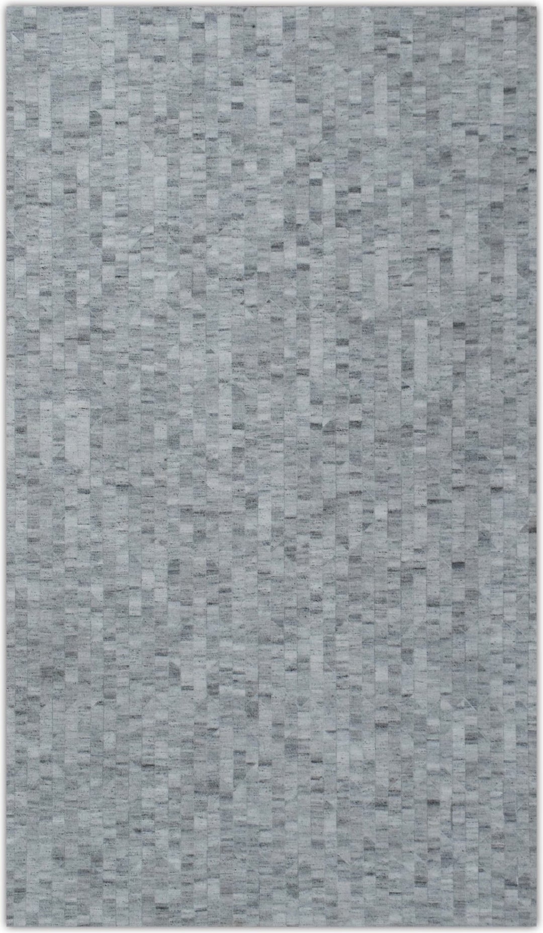 New Hairon 5x8 Leather Stripe Design Handmade Gray and Silver Area Rug, Hand Stitched Genuine Leather Rug | LR13 - The Rug Decor