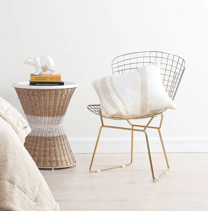 Off-White And Cloud Gray Soft and Cozy 20x20 Inch Striped Throw Pillow - The Rug Decor