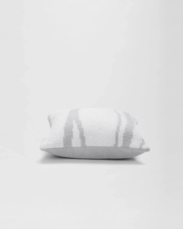 Off-White And Cloud Gray Soft and Cozy 20x20 Inch Striped Throw Pillow - The Rug Decor