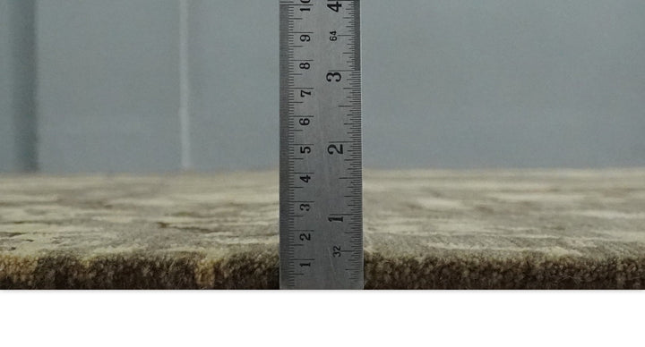 Olive and Brown Modern Abstract 5x8 Hand Knotted Wool and Silk Area Rug - The Rug Decor