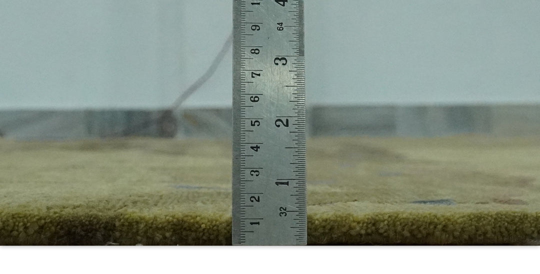 Olive and Brown Modern Abstract 6x9 Hand loom Wool and Silk Area Rug - The Rug Decor