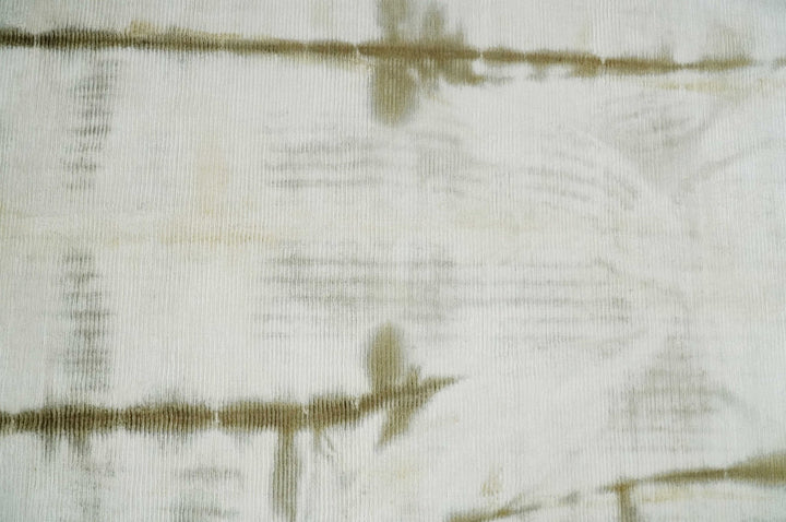 Olive and ivory 6x9 Modern Abstract Hand Woven Art Silk Rug | KNT1 - The Rug Decor