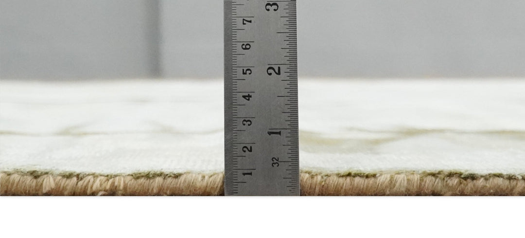 Olive and ivory 6x9 Modern Abstract Hand Woven Art Silk Rug | KNT1 - The Rug Decor