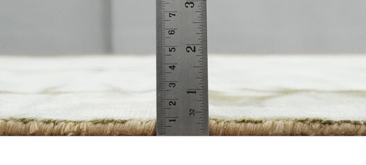 Olive and ivory 6x9 Modern Abstract Hand Woven Art Silk Rug | KNT1 - The Rug Decor