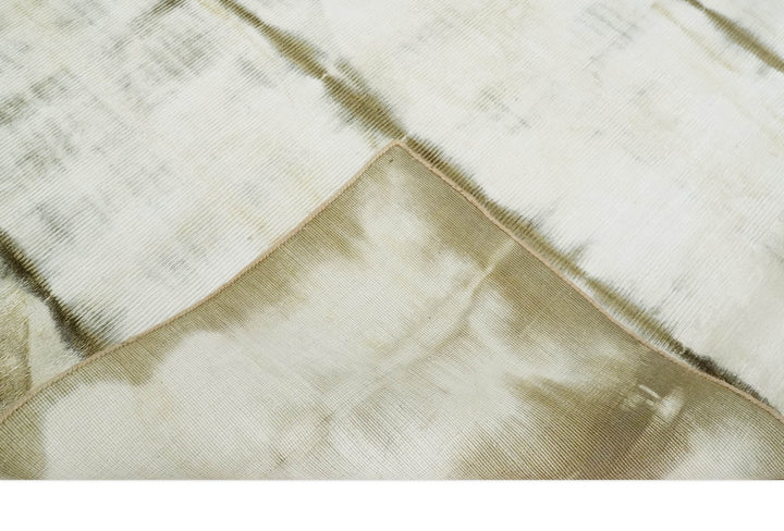 Olive and ivory 6x9 Modern Abstract Hand Woven Art Silk Rug | KNT1 - The Rug Decor