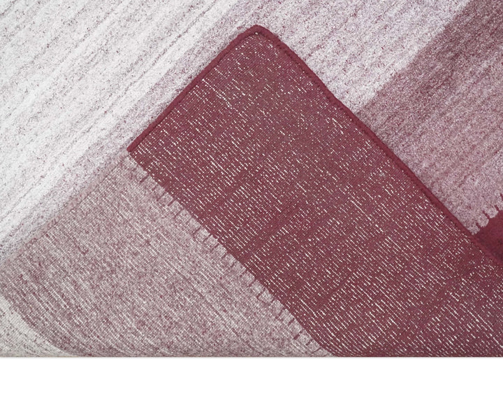 Ombre Purple and Ivory 5x7 Striped Wool and Bamboo Silk Hand Knotted Southwestern Gabbeh Rug | HL28 - The Rug Decor