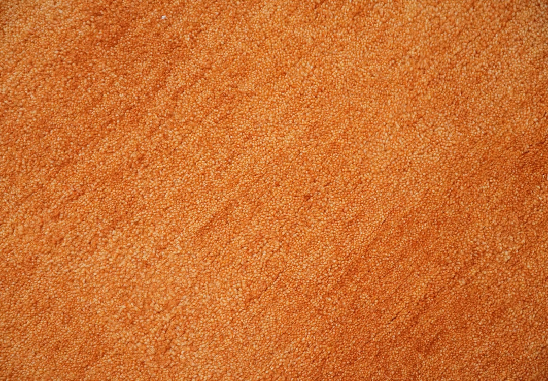 Orange Rust Solid Plane Woolen Hand Tufted 8x10 wool area Rug - The Rug Decor