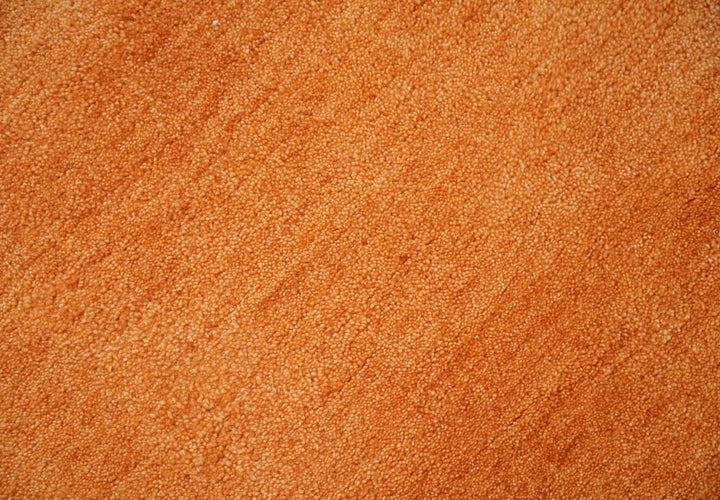 Orange Rust Solid Plane Woolen Hand Tufted 8x10 wool area Rug - The Rug Decor