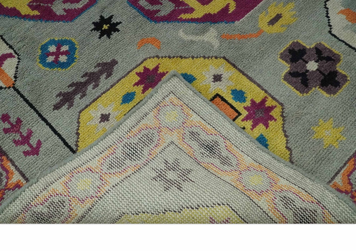Orange, Silver and Mustard Traditional Mamluk Design Medallion Multi Size wool Area Rug - The Rug Decor