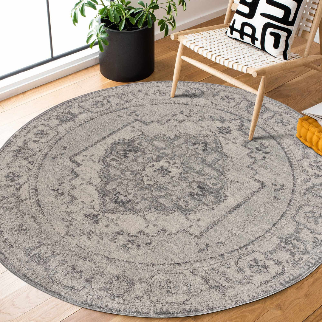 Oriental Bohemian Ivory and Gray Medium pile multi size Area Rug - The Rug Decor