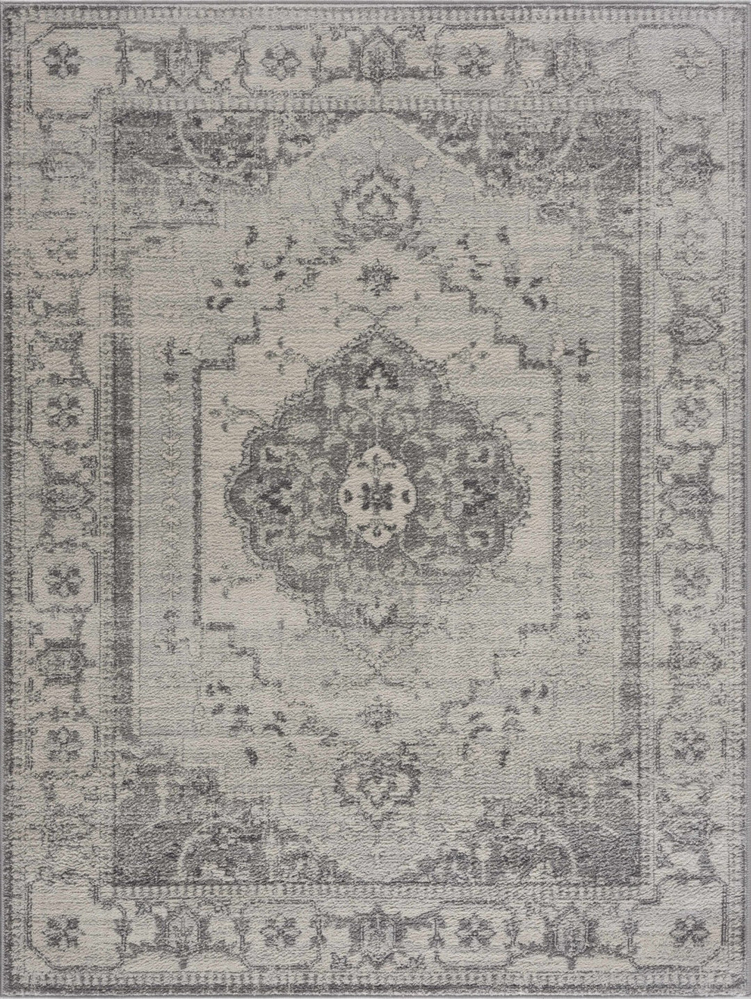 Oriental Bohemian Ivory and Gray Medium pile multi size Area Rug - The Rug Decor