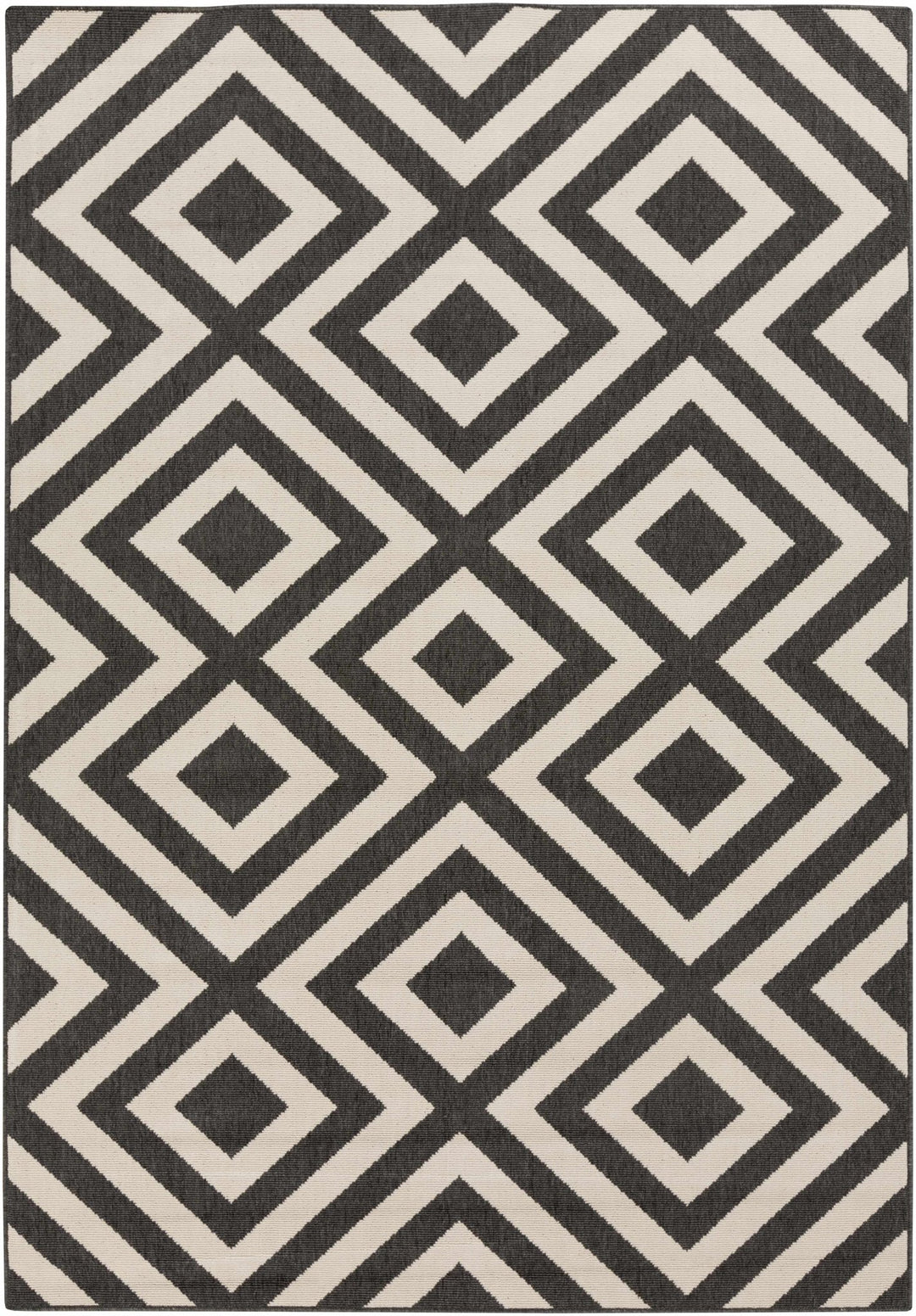 Outdoor Safe Modern Geometric Beige and Charcoal Multi size Area Rug - The Rug Decor