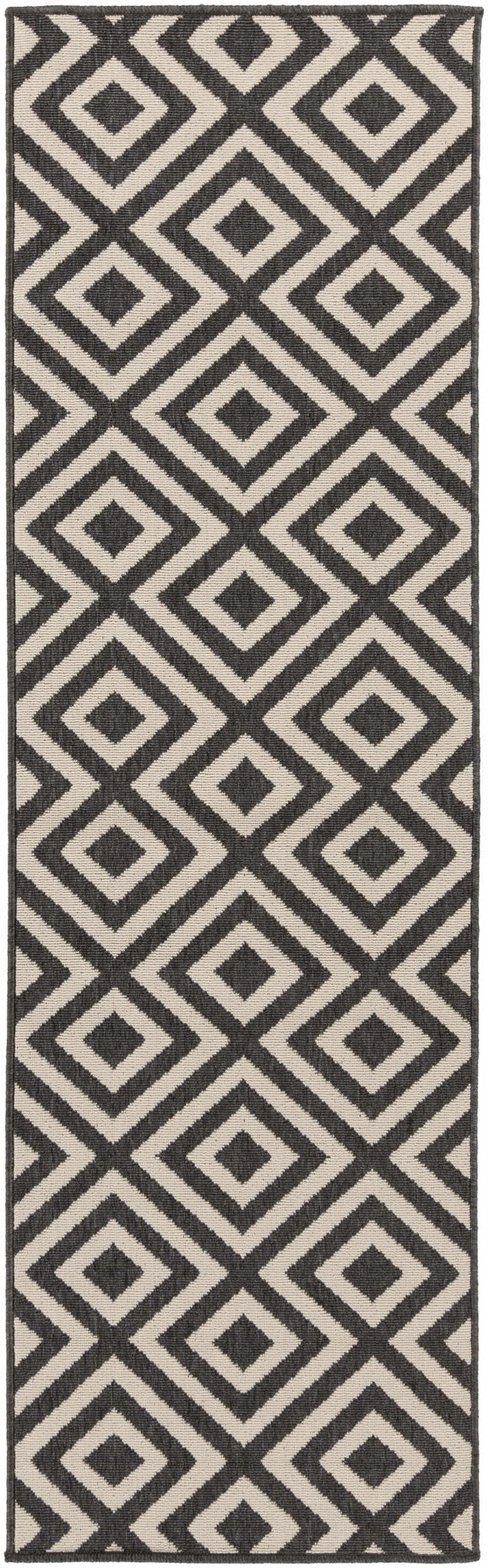 Outdoor Safe Modern Geometric Beige and Charcoal Multi size Area Rug - The Rug Decor