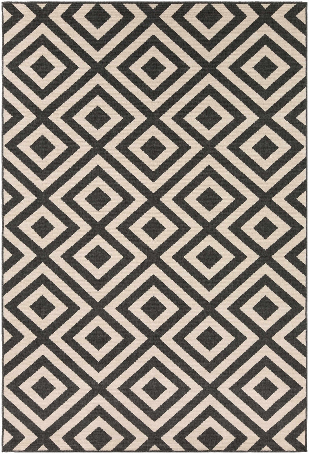 Outdoor Safe Modern Geometric Beige and Charcoal Multi size Area Rug - The Rug Decor