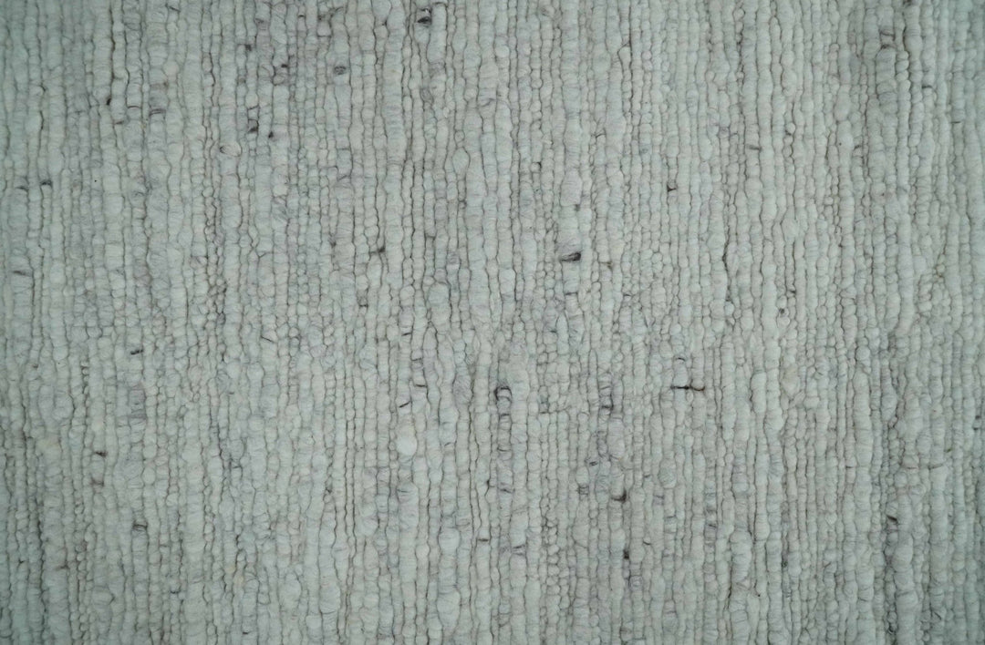 Premium Contemporary loop Pile Ivory Hand woven wool Area Rug - The Rug Decor