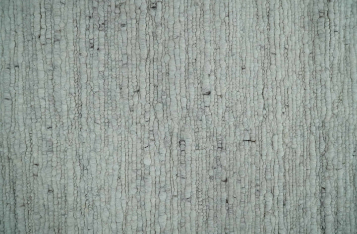Premium Contemporary loop Pile Ivory Hand woven wool Area Rug - The Rug Decor