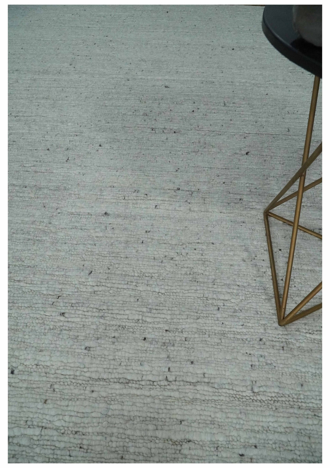 Premium Contemporary loop Pile Ivory Hand woven wool Area Rug - The Rug Decor