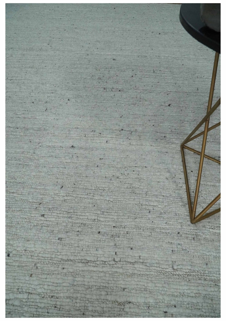 Premium Contemporary loop Pile Ivory Hand woven wool Area Rug - The Rug Decor