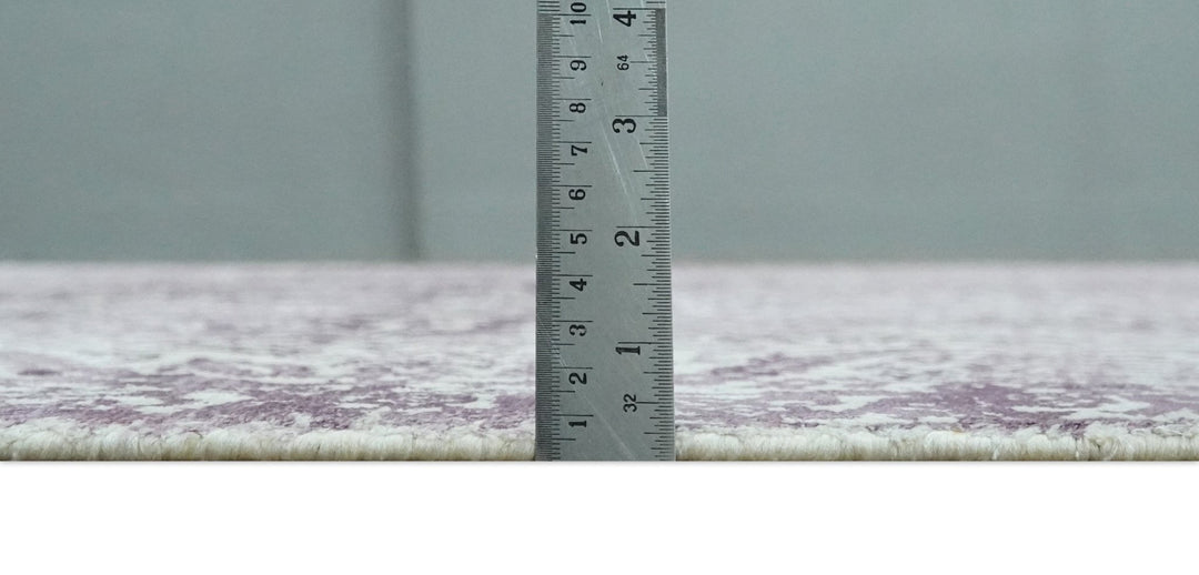 Premium Floral Medallion Purple and Ivory 5.6x7.9 Viscose Area Rug - The Rug Decor