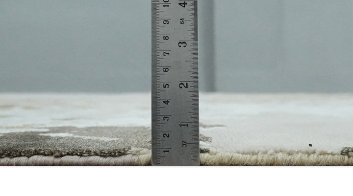 Premium Hand knotted Camel, Silver, Olive and Charcoal modern Abstract wool and Silk Blended 8x10 Area Rug - The Rug Decor