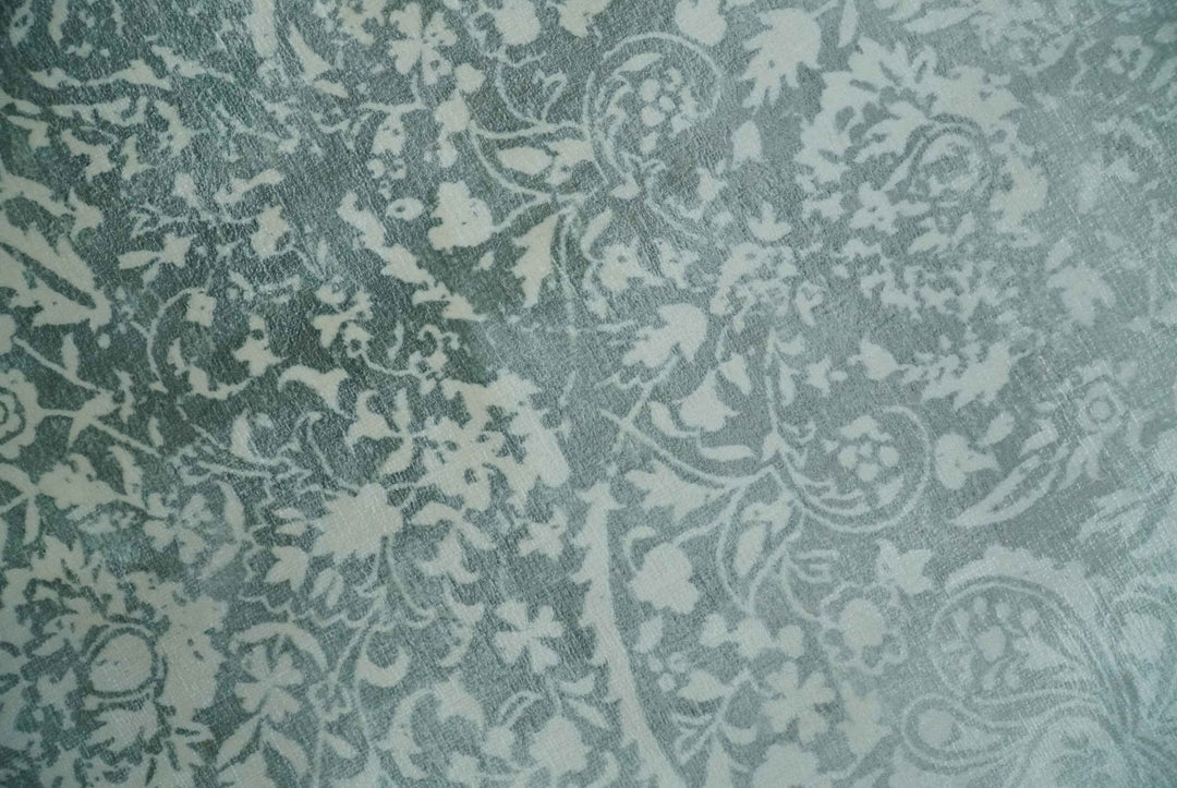 Premium look Floral Ivory and Green 5.6x8 Handloom Viscose Area Rug - The Rug Decor