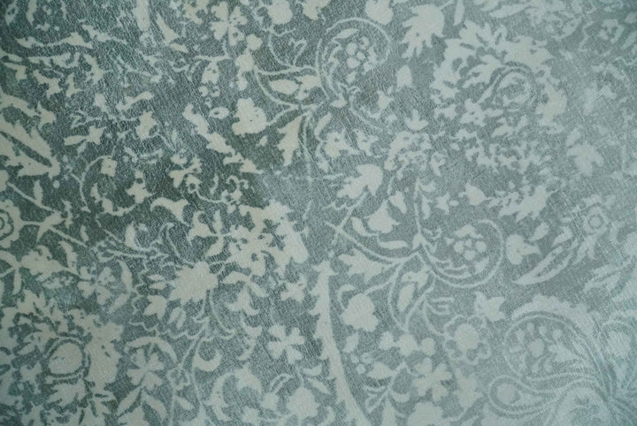 Premium look Floral Ivory and Green 5.6x8 Handloom Viscose Area Rug - The Rug Decor