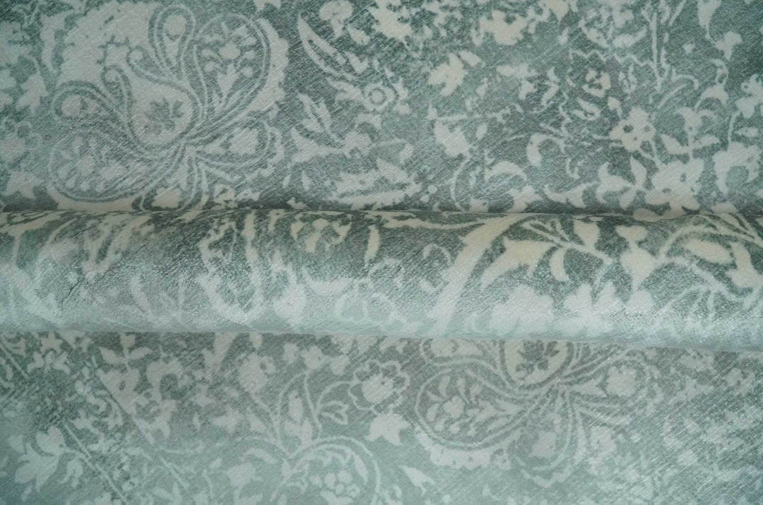 Premium look Floral Ivory and Green 5.6x8 Handloom Viscose Area Rug - The Rug Decor