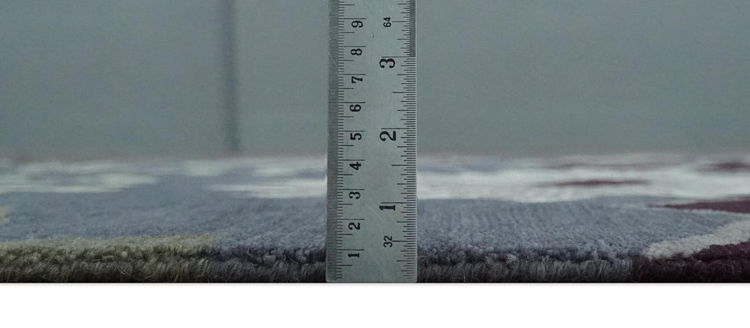 Premium look Green, Ivory, Charcoal and Gray Traditional Floral 4.6x6.6 wool and Art Silk Area Rug - The Rug Decor