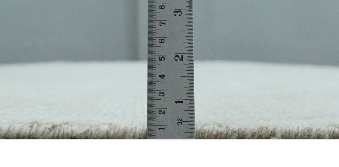 Premium look Solid Ivory Antique carved Design 9x12 Hand knotted wool Area Rug - The Rug Decor