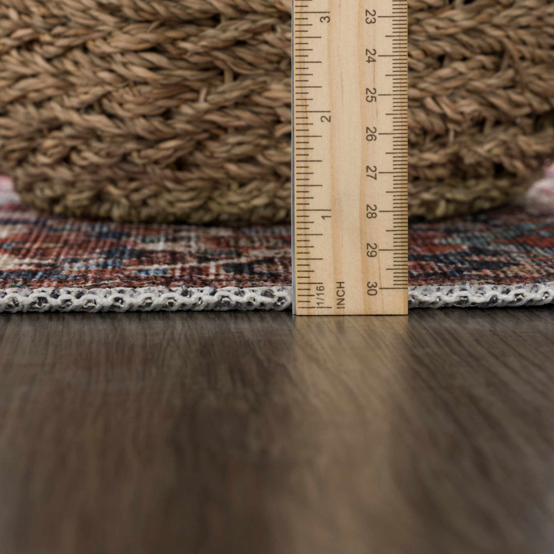 Premium look Vintage Style Brown, Blue and Ivory Machine Washable Turkish style Rug - The Rug Decor