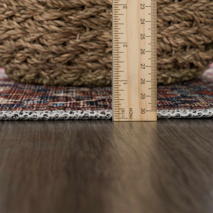 Premium look Vintage Style Brown, Blue and Ivory Machine Washable Turkish style Rug - The Rug Decor