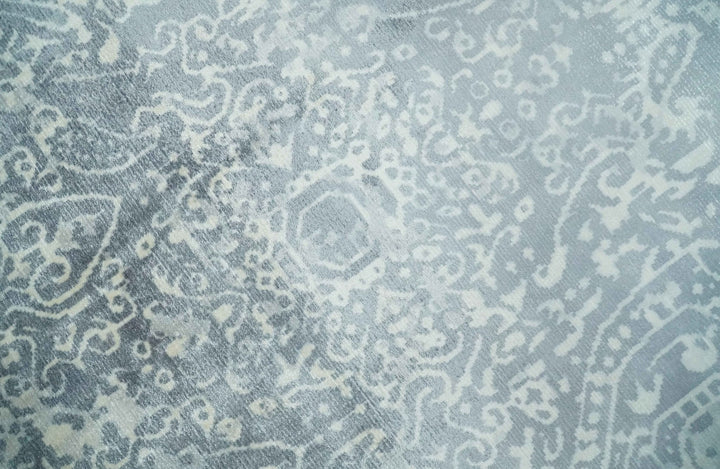 Premium Style Silver and Gray Traditional Medallion 5x8 Hand loom Viscose Area Rug - The Rug Decor