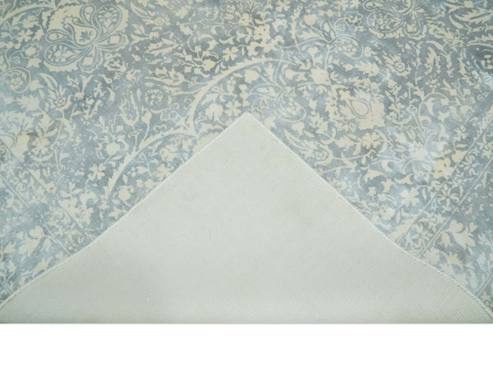 Premium Style Traditional Large Design Gray, Silver and Beige 5.6x7.9 Viscose Area Rug - The Rug Decor