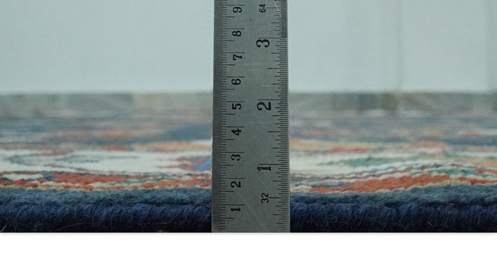 Premium Style Vibrant Colorful Blue, Ivory, Rust and Orange Traditional Hand Knotted Oriental Oushak Multi Size wool Area Rug - The Rug Decor