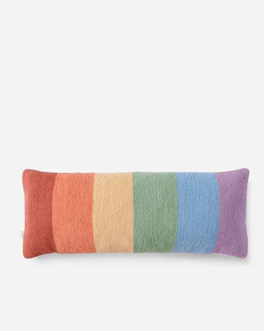 Rainbow Colorful Striped Lumbar Pillow for Couch or Bed - The Rug Decor