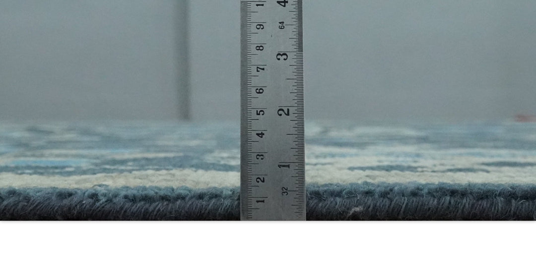 Ready to Ship Hand Knotted Oriental Turkish Oushak Blue and Camel Wool Area Rug - The Rug Decor