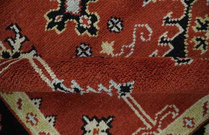 Red, Black and Beige Traditional Oriental Hand Knotted Custom Made Wool Area Rug - The Rug Decor