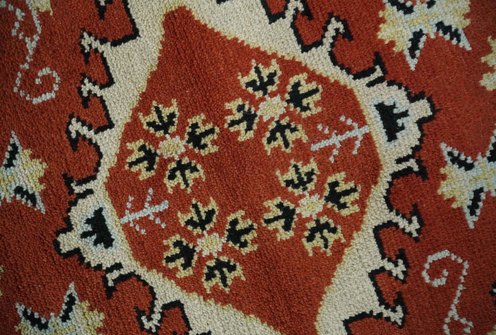 Red, Black and Beige Traditional Oriental Hand Knotted Custom Made Wool Area Rug - The Rug Decor