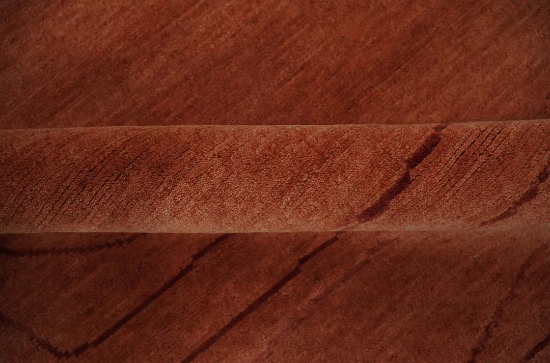 Rust and Brown Modern Stripes Design Hand loom 4x6 wool Area Rug - The Rug Decor