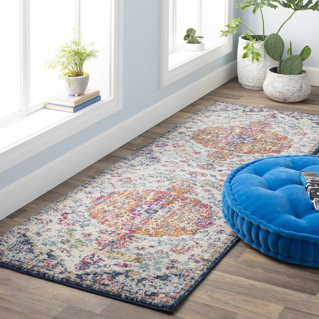 Rust, Ivory and Teal Traditional Medallion Heriz Multi size Turkish Design area Rug - The Rug Decor