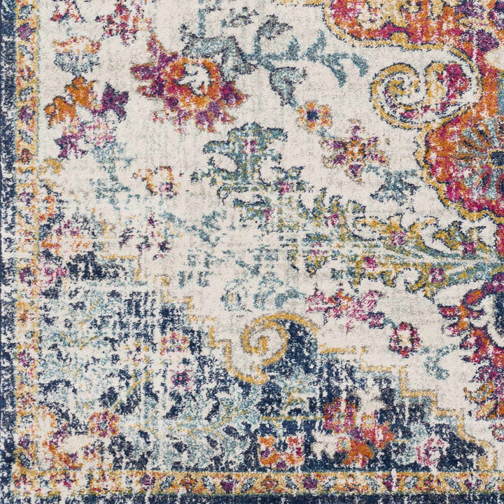 Rust, Ivory and Teal Traditional Medallion Heriz Multi size Turkish Design area Rug - The Rug Decor